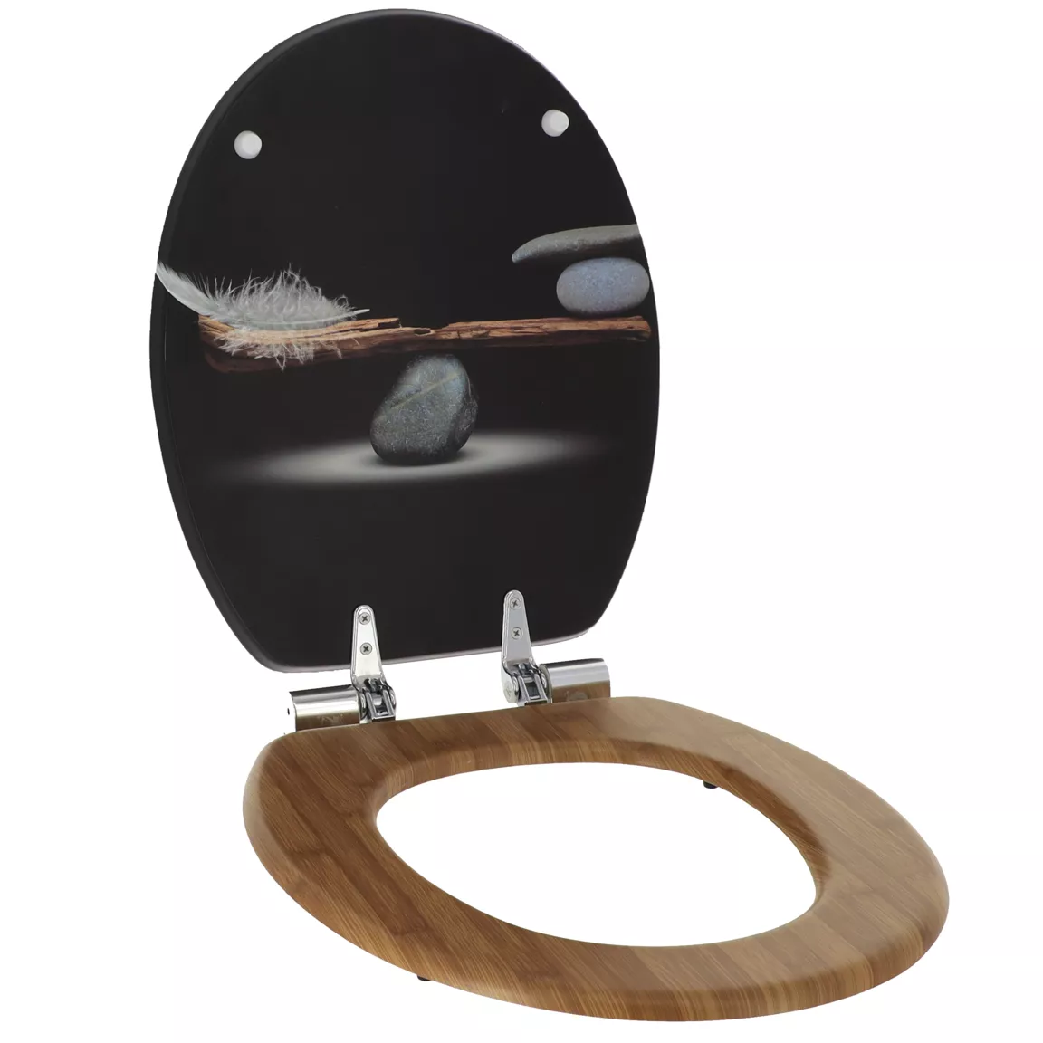 Abattant WC frein de chute 18 pouces MDF Plenitude Noir