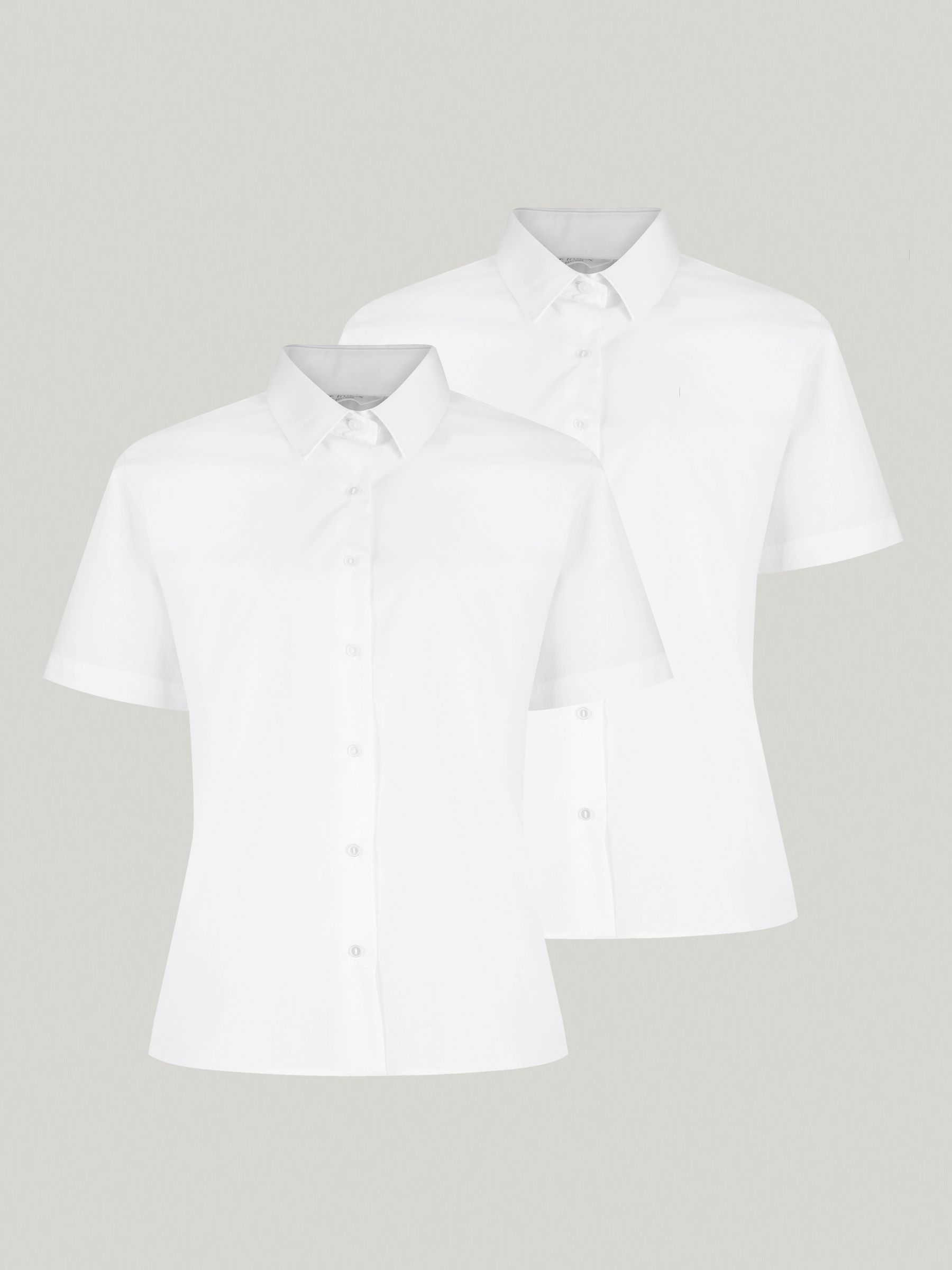 Trutex White Regular Fit Short Sleeve 2 Pack School Shirts