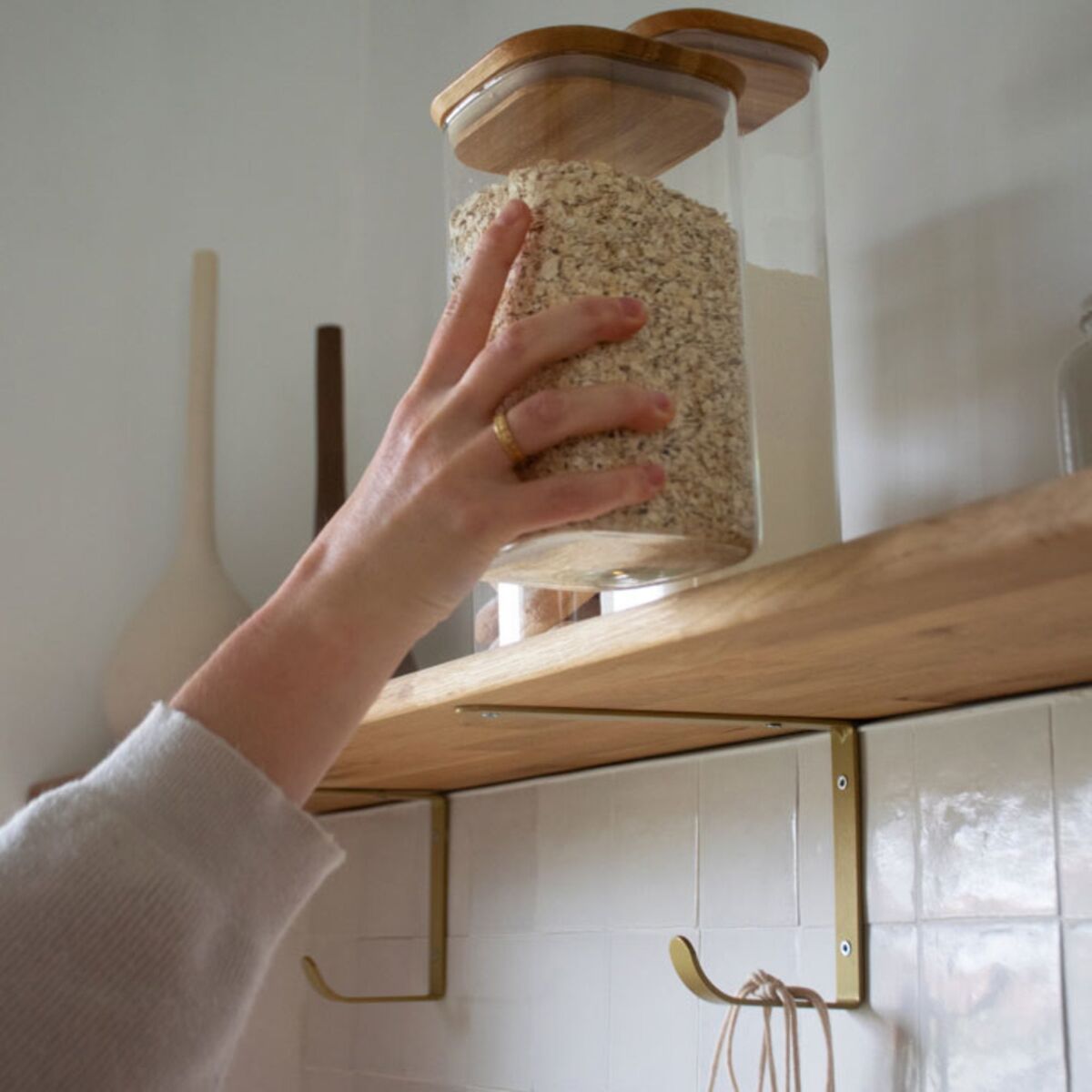 Oppbevaringsglass med bambuslokk 1400 ml