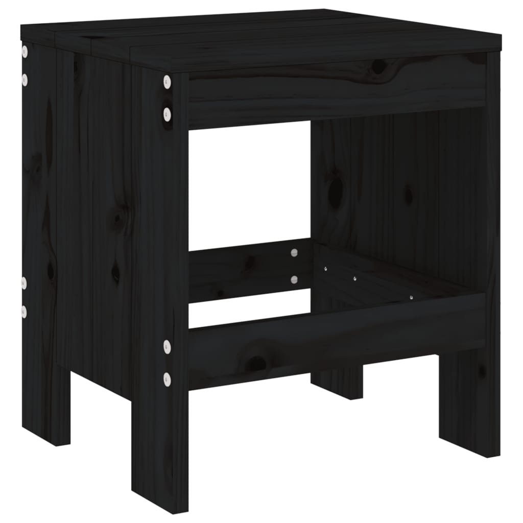 Ensemble à dîner de jardin 5 pcs noir bois massif de pin
