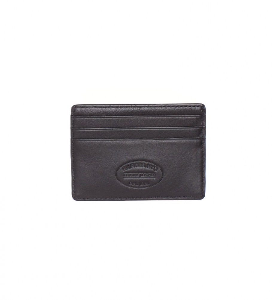 Porta-cartões de couro Tommy Hilfiger AM0AM00653 Preto