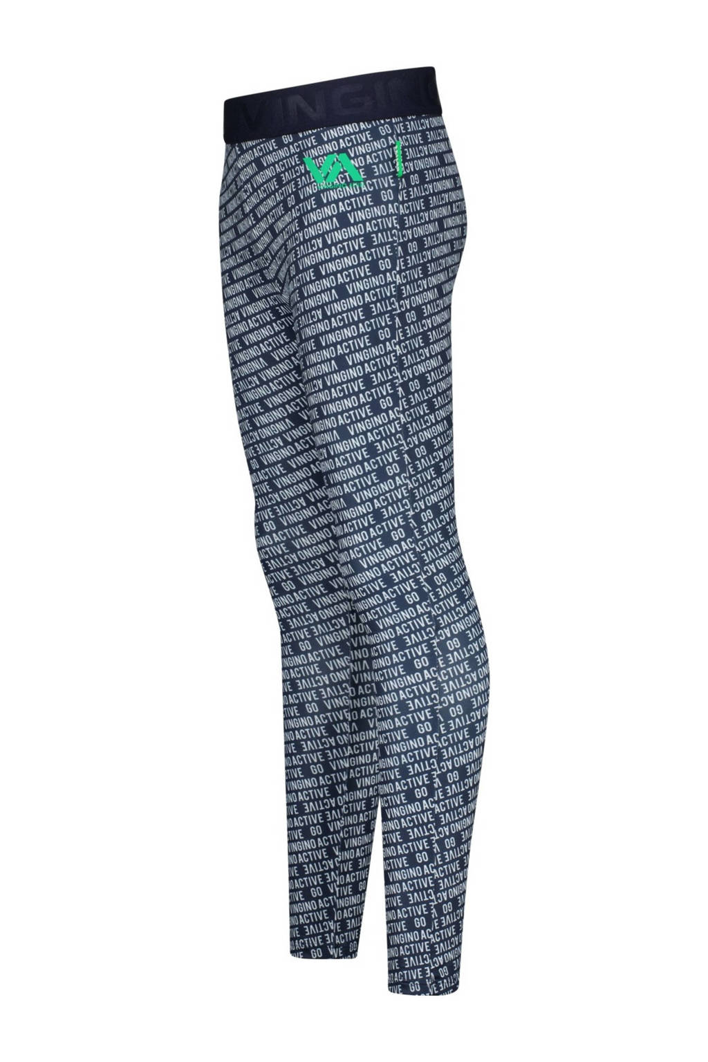 Vingino sportlegging Shelby met all over print wit/donkerblauw