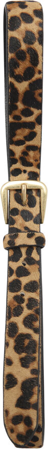 MANGO Leopard leather belt Brown
