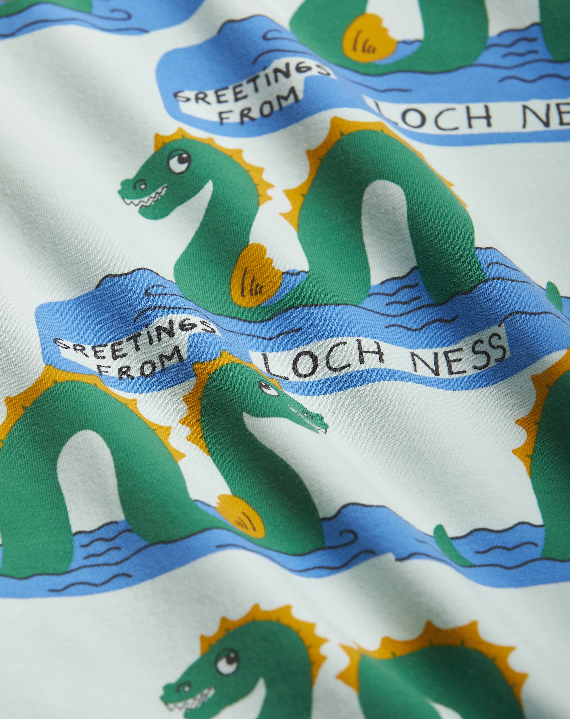 Stoffhose LOCH NESS AOP in green