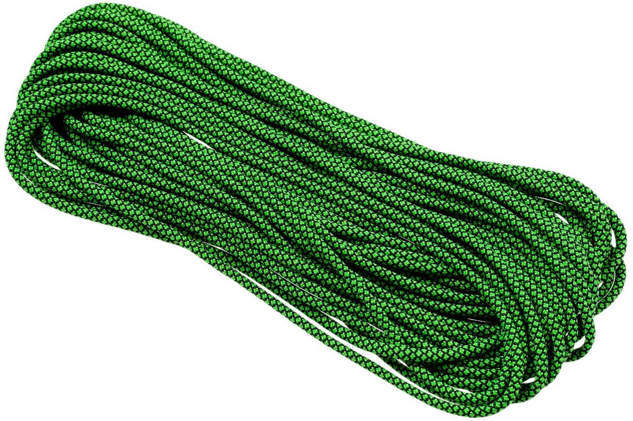Knivesandtools 550 paracord type III, kleur: neon green diamonds - 50 ft (15,24 meter)