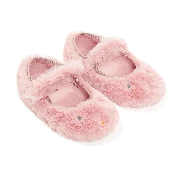 Bonton Chaussons Façon Fourrure Mia | Rose