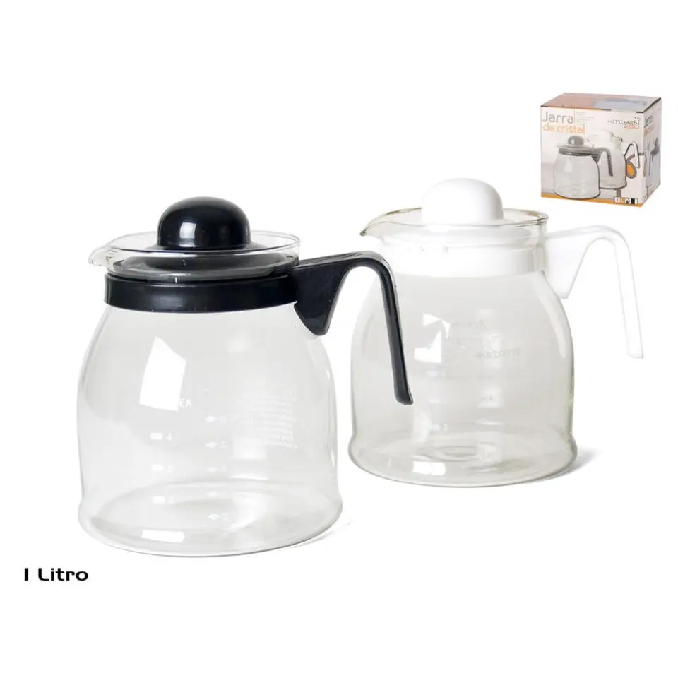 Gerimport Thee/koffie pot - zwarte deksel en handvat - 1 liter