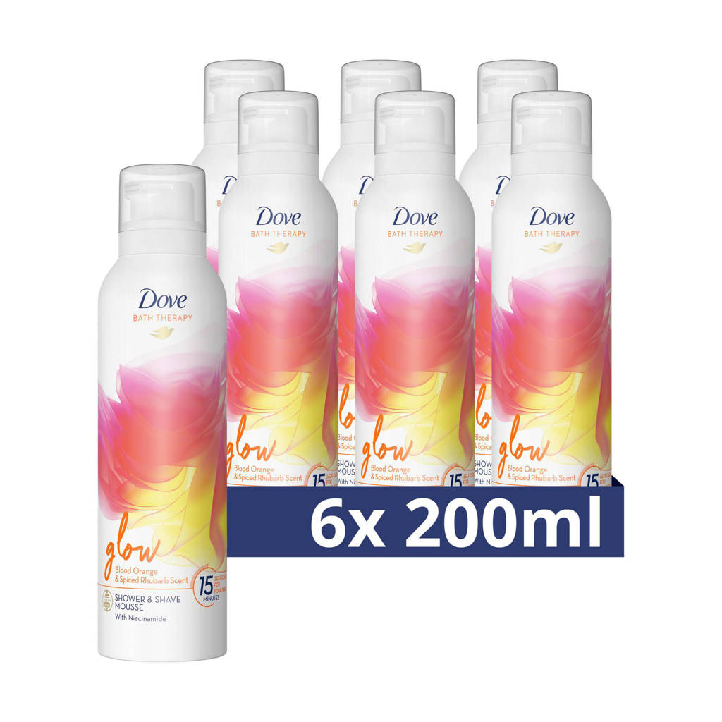 Ideale combi!Glow douche- & scheerschuim - 6 x 200 ml