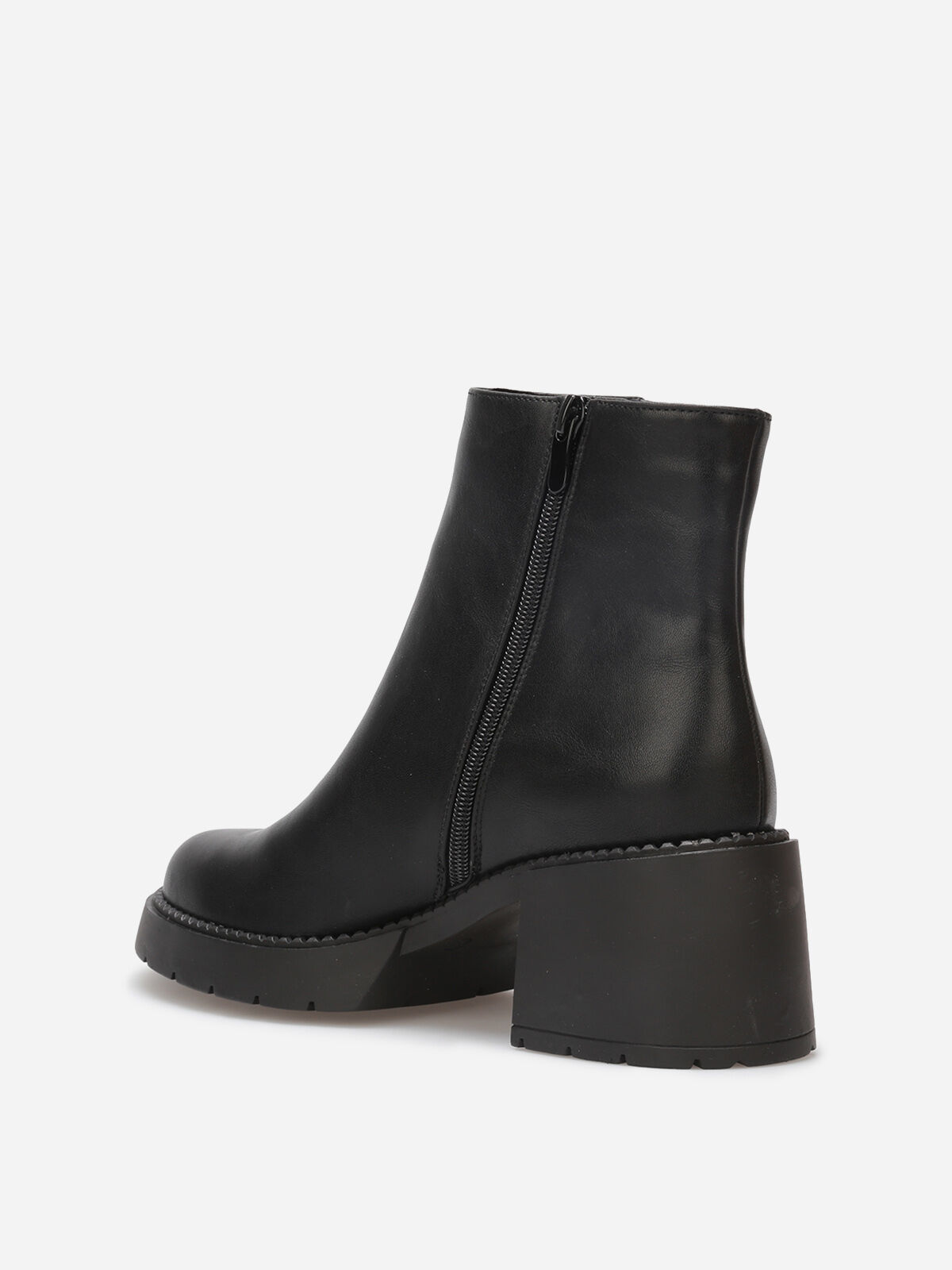 Bottines à talon et semelle crantés- Noir