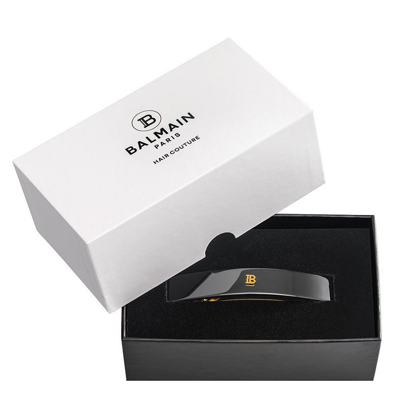 Balmain Cellulose Acetate Barrette Pour Cheveux Medium Hairclip Black