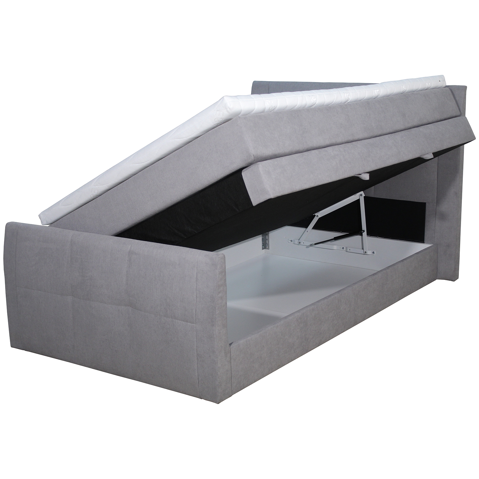 Boxspringbett - grau - H3 - Bettkasten - 120x200 cm