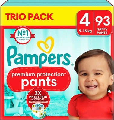 Pampers Premium Protection Bleier Str 4 9- 15 kg 93-Pack