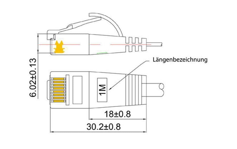 Slimpatchkabel RJ-45 - RJ-45, Cat 6, UTP, 20 m, GrünUnscreened/Unshielded Twisted-Pair-Kabel (UTP) mit Klinkenschutz