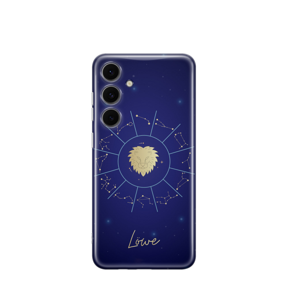 Samsung Galaxy S24 FE Gummi Hülle Löwe 3 - Blau