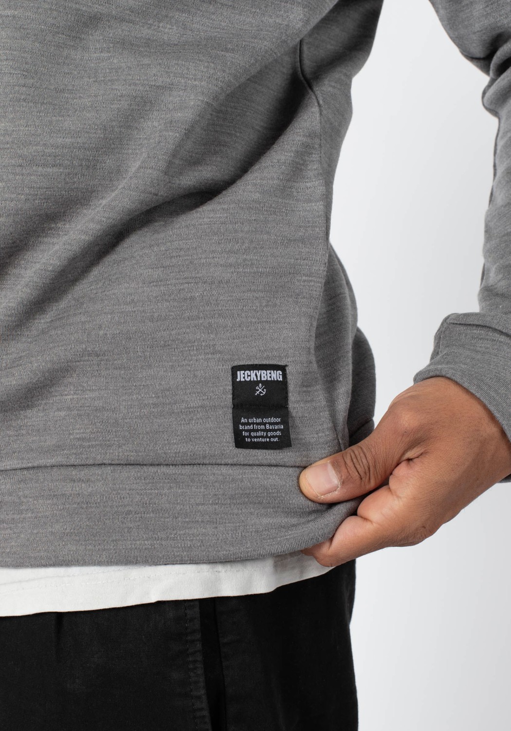 Jeckybeng The Merino Sweater Unisex Grey Melange