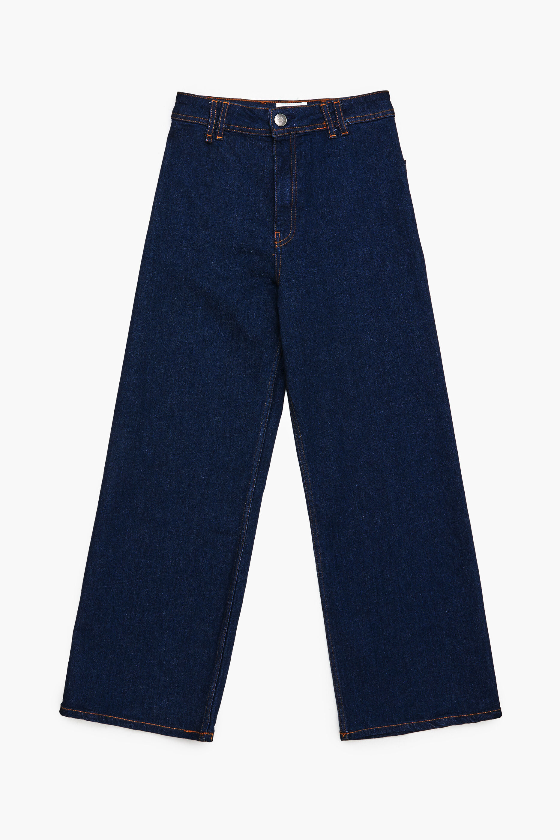 CULOTTE - Calça jeans azul escura de cintura alta