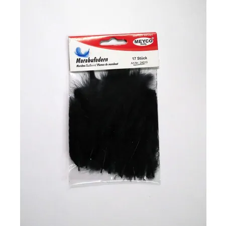 Meyco Marabufedern, schwarz, 10-12 cm, 17 Stück