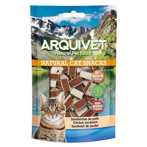 Petiscos Naturais para Gatos Arquivet Sanduíches sabor Frango