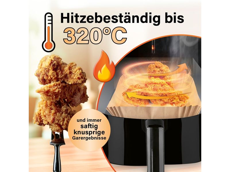 GOURMETmaxx Backpapier 100 Stück, 22 x 14 x 4.5 cm Backpapier-Schalen für Heissluft-Fritteusen
