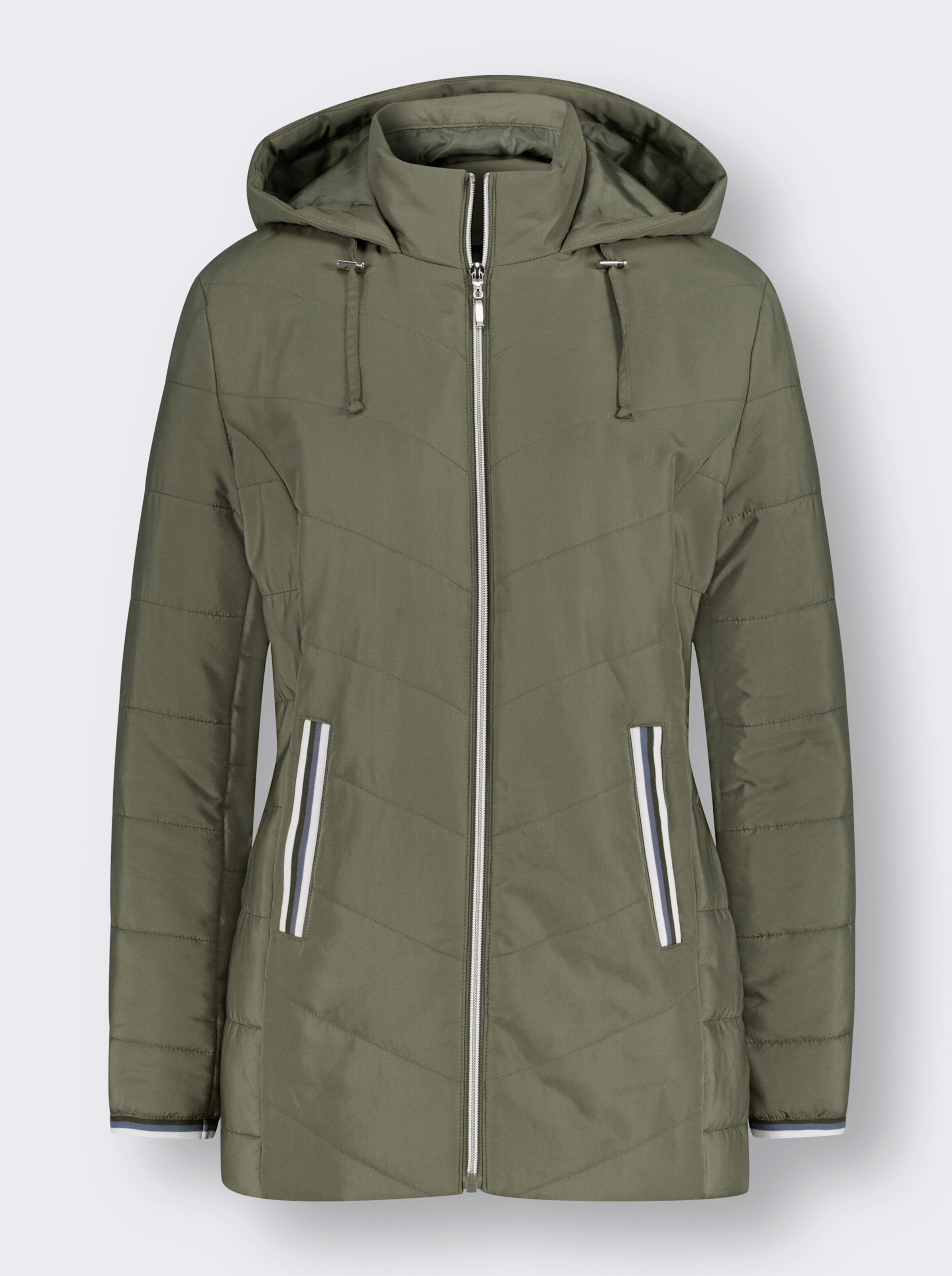 Steppjacke mit weitenregulierbarer Kapuze