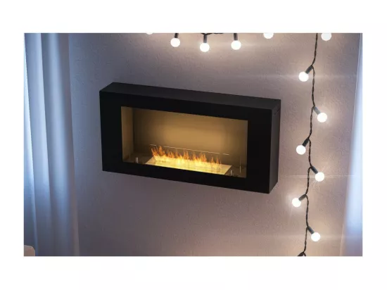 Cheminée murale au bioéthanol BlackBox 910 SimpleFire avec verre