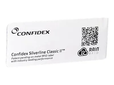 Zebra Confidex Silverline Classic II M730 - Polyetylen tereftalat (PET) - akryllisk klæbemiddel - 1300 micron - Silverline Classic II, EPC Class 1 Gen 2, ISO/IEC 18000-6C, 902-928 MHz, 128-bit - hvid - 100 x 40 mm 250 etikette(r) (1 rulle(r) x 250) R