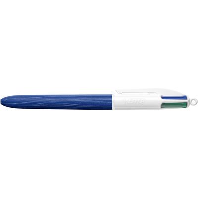 BIC 4 Couleurs Bois - Stylo à bille 4 couleurs effet bois - disponible dans différentes couleurs