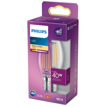 Philips LED kaars E14 40W filament helder niet dimbaar