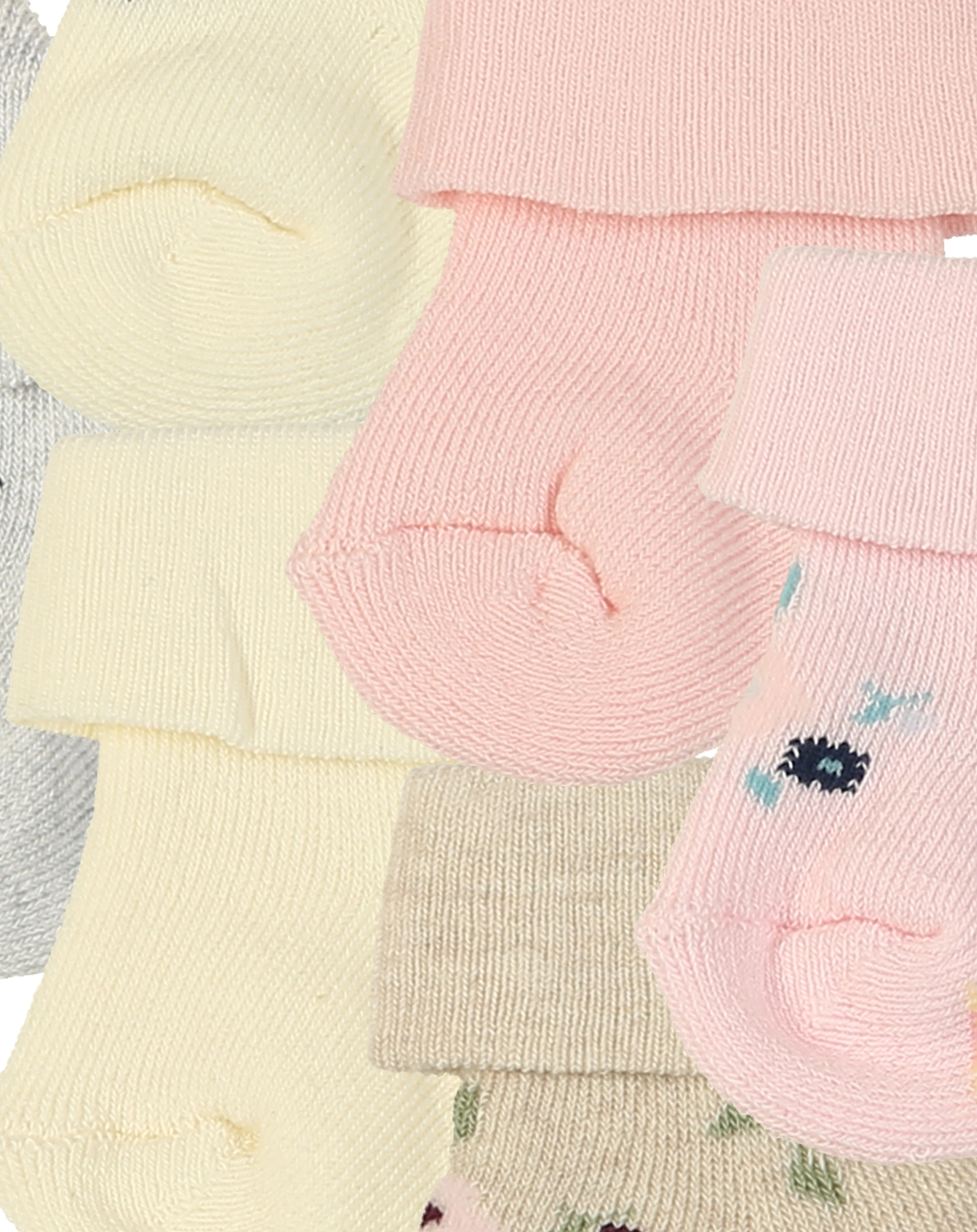 Babysocken KÄTZCHEN & BLÜMCHEN 6er-Pack in rosa/beige