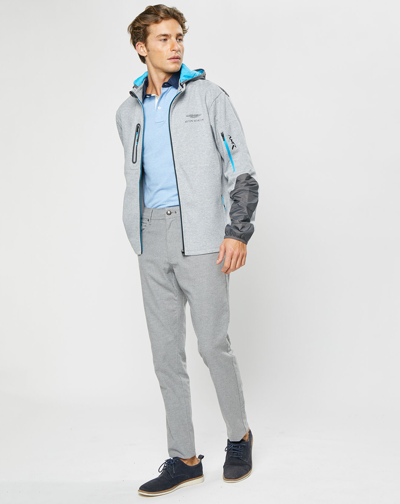 Hackett London Blouson Sweat Hybride Aston Martin Racing  gris
