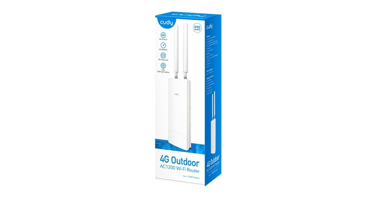 CudyIndoor/Outdoor 4G AC1200 Wi-Fi Router  (Wit)