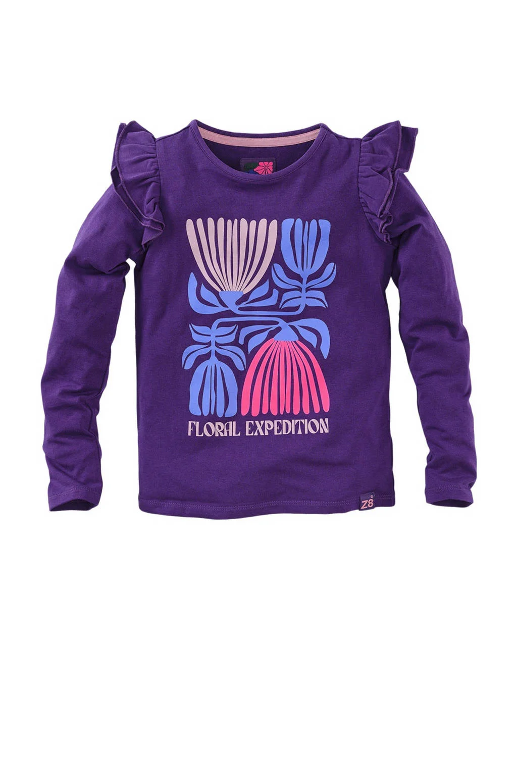 Z8 longsleeve Volente met ruches paars