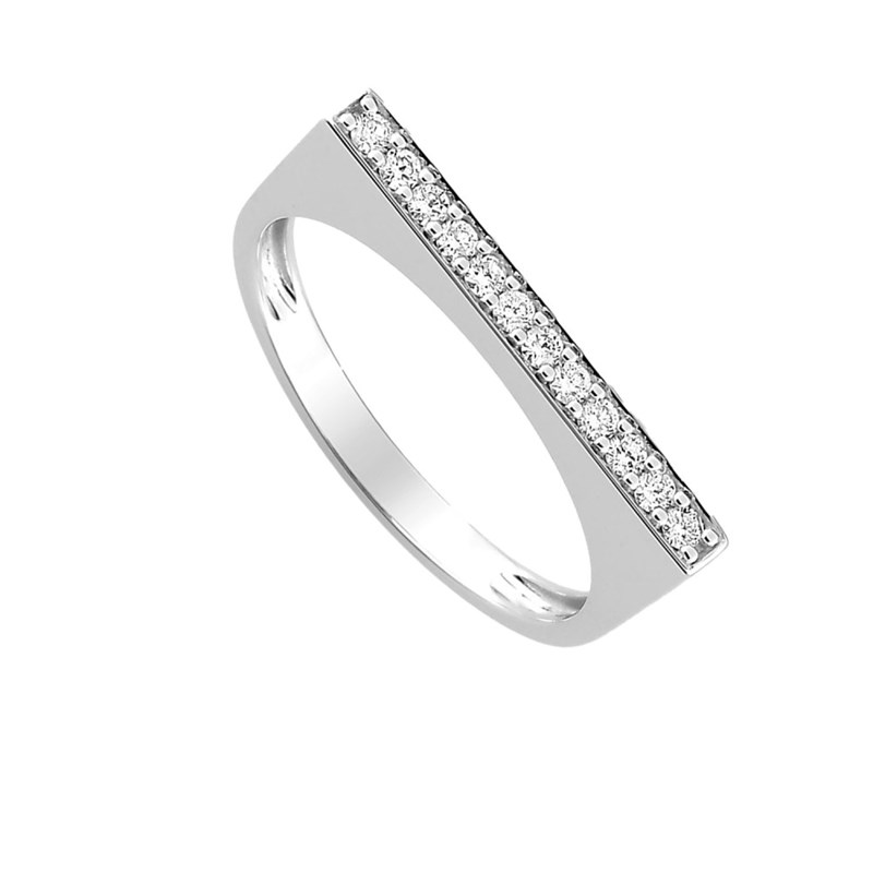 Bague Femme - Or 18 Carats - Diamant 0,15 Carats