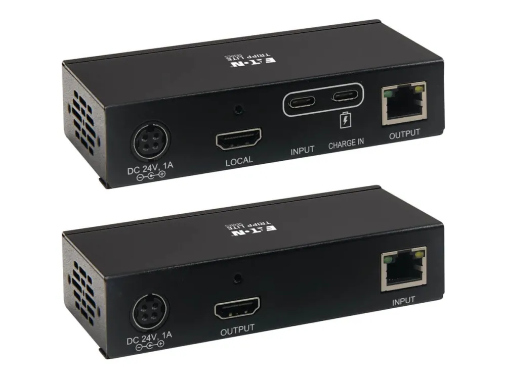 Eaton Tripp Lite Series USB C to HDMI over Cat6 Extender Kit with KVM Support, 4K 60Hz, 4:4:4, Transmitter/Receiver, USB, PoC, HDCP 2.2, up to 230 ft., TAA; - Video/audio ekspander - HDMI, USB-C - over CAT 6 - op til 70 m - TAA-kompatibel - for P/N: