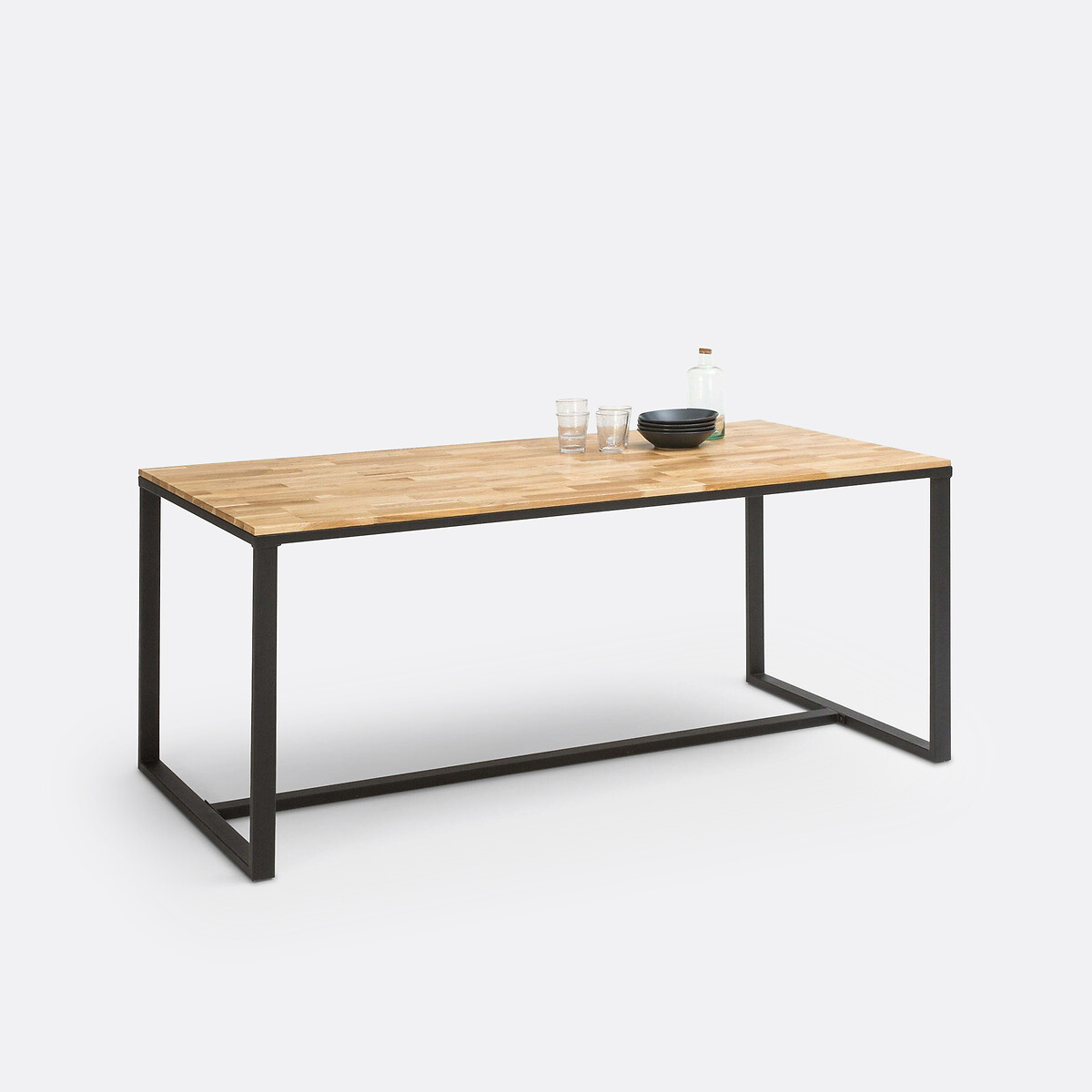 LA REDOUTE INTERIEURS<br>Mesa em carvalho e aço, 8 pessoas, Hiba.