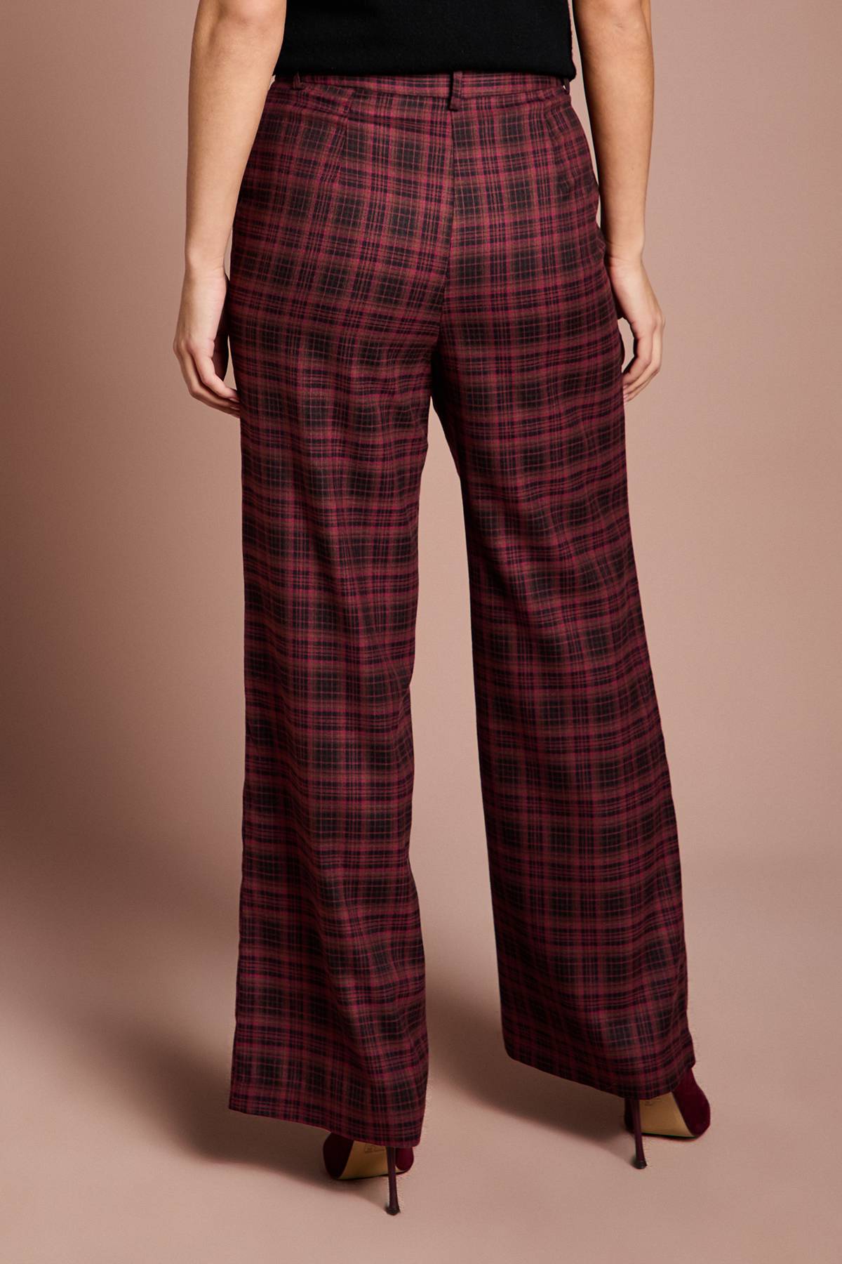 Coast Pantalon Formel à Carreaux Premium Lisa Tan