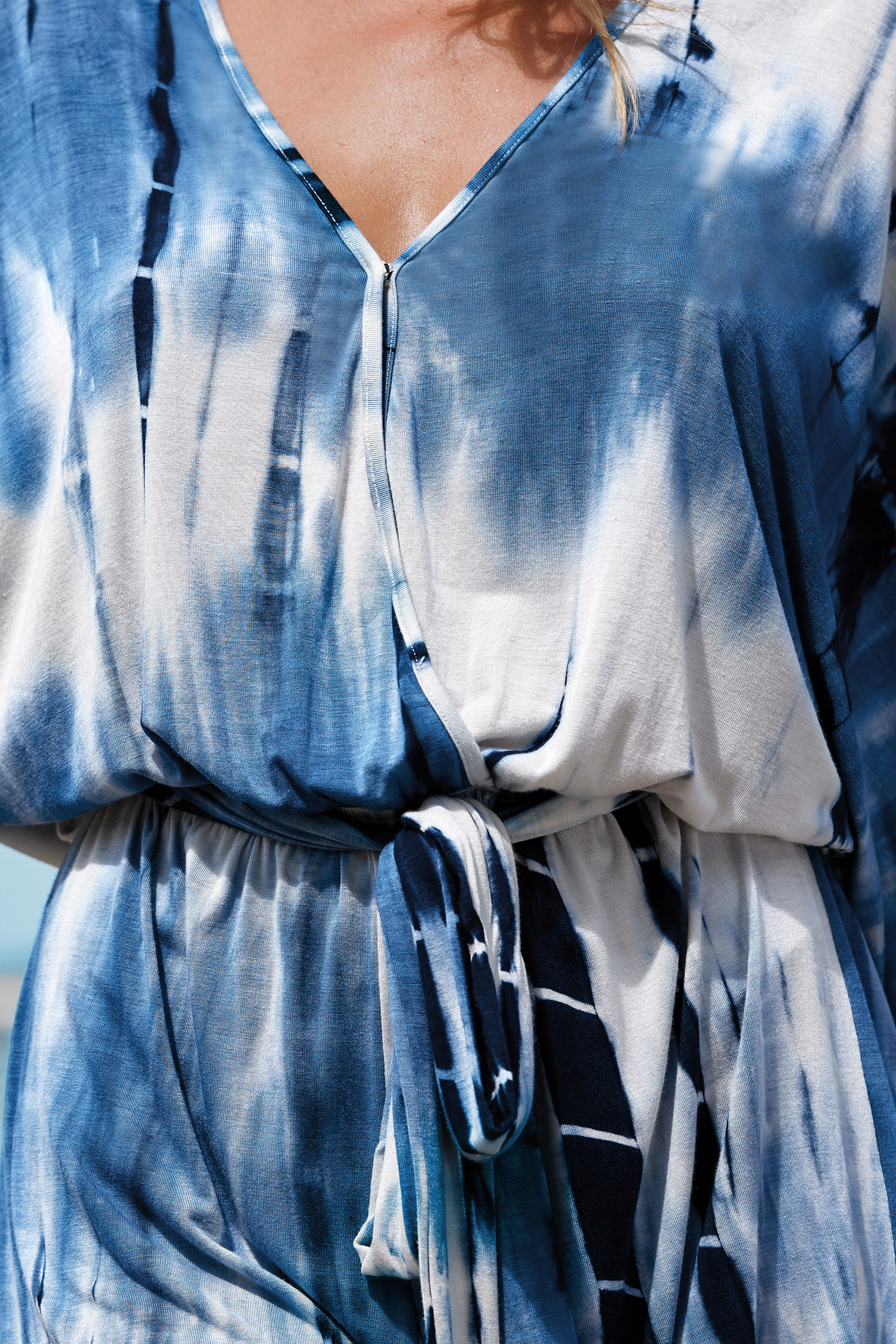 Combishort bleu et blanc tie dye