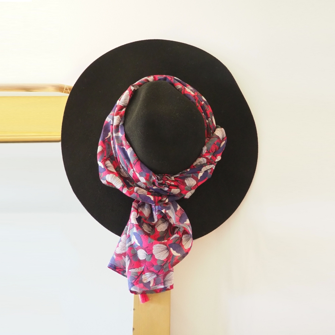 Foulard Pompon Pavot Fuchsia