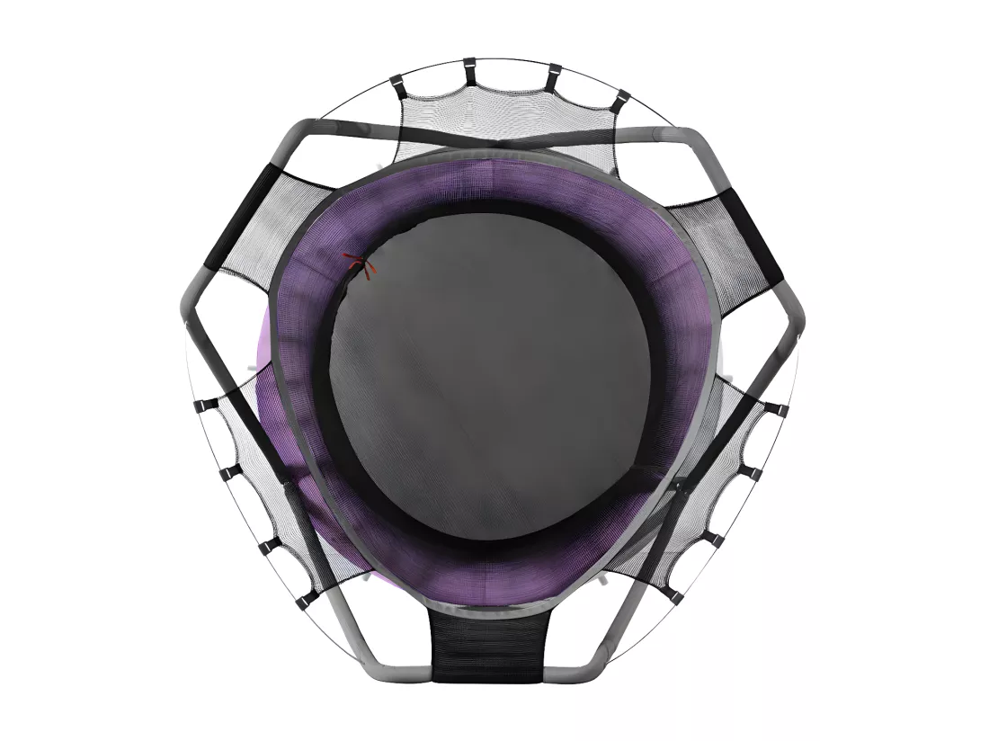 Trampoline avec panier de basket - à l'intérieur et l'extérieur - structure en acier galvanisé - Violet