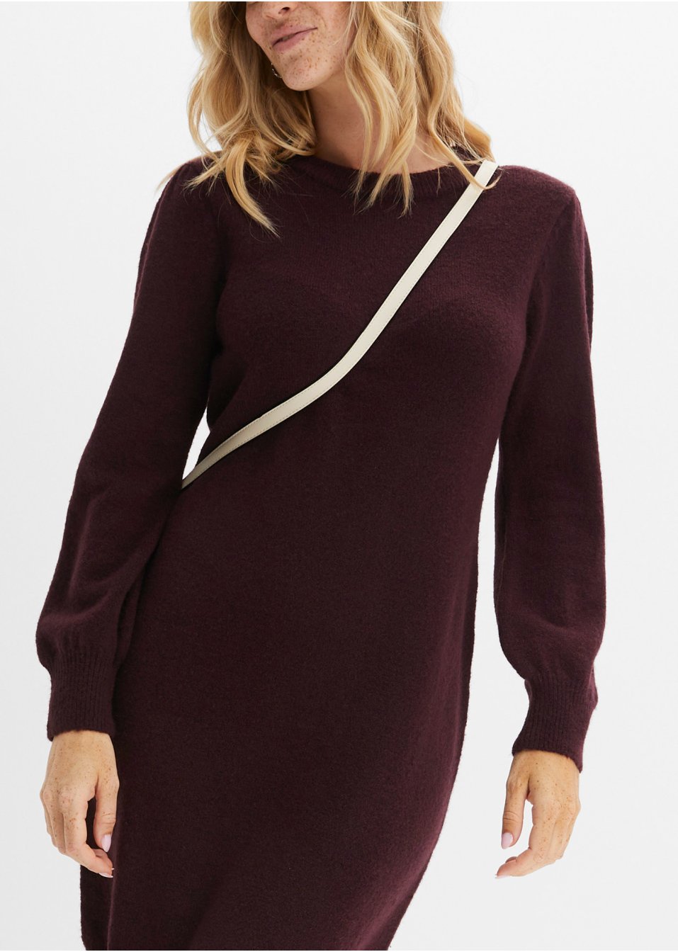 Robe en maille à manches ballon