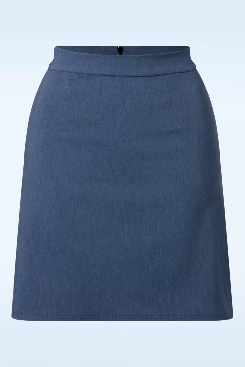 Vintage Chic for Topvintage Lina Bengaline A-Line rok in denim blauw