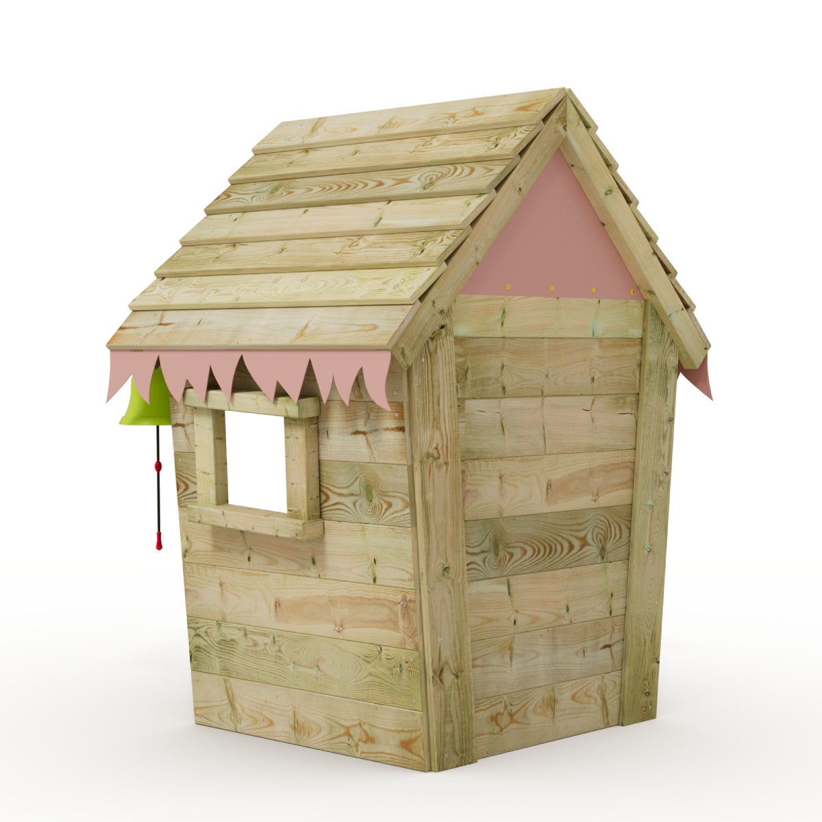 WICKEY Kinderspeelhuis Stal met Houten Dak en Raam - Pastelblauw