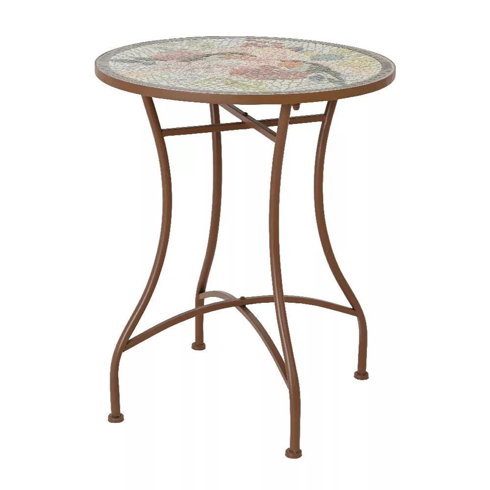 Table bistro ronde en mosaïque Aberdeen Marron