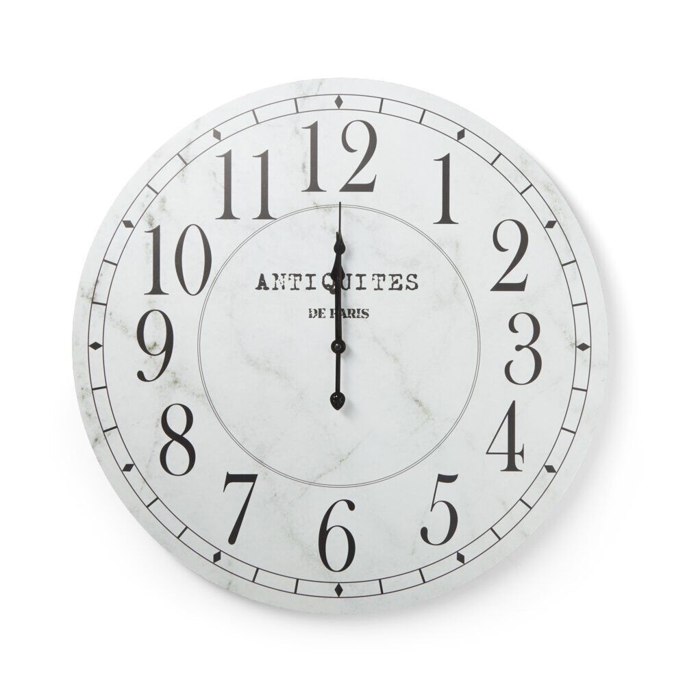Horloge ronde en bois blanc Ø60cm