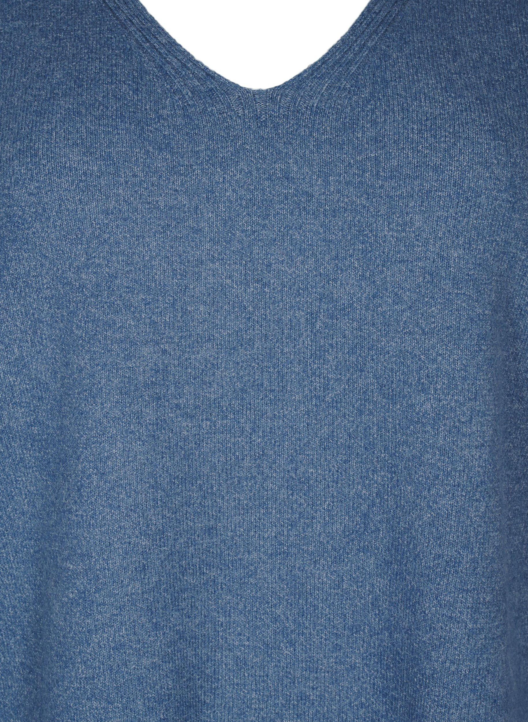 Strikbluse med v-hals