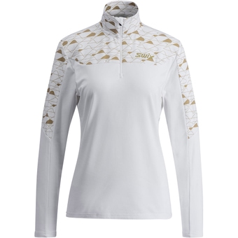 Swix Infinity Light Half Zip Langarmshirt Bright White / Dune Damen