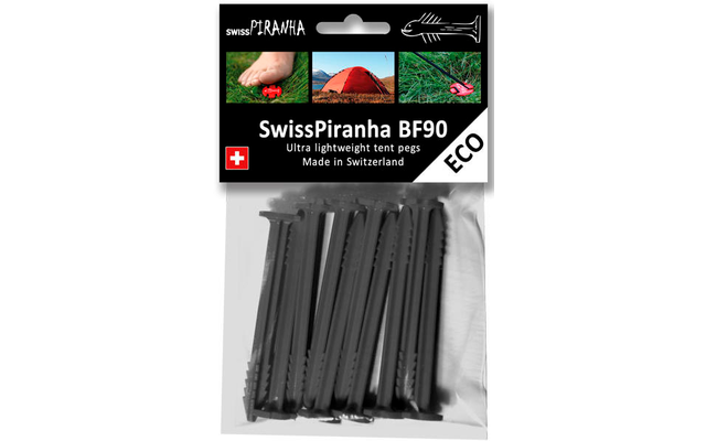 SwissPiranha BF90 Zelthering schwarz 9,7 cm
