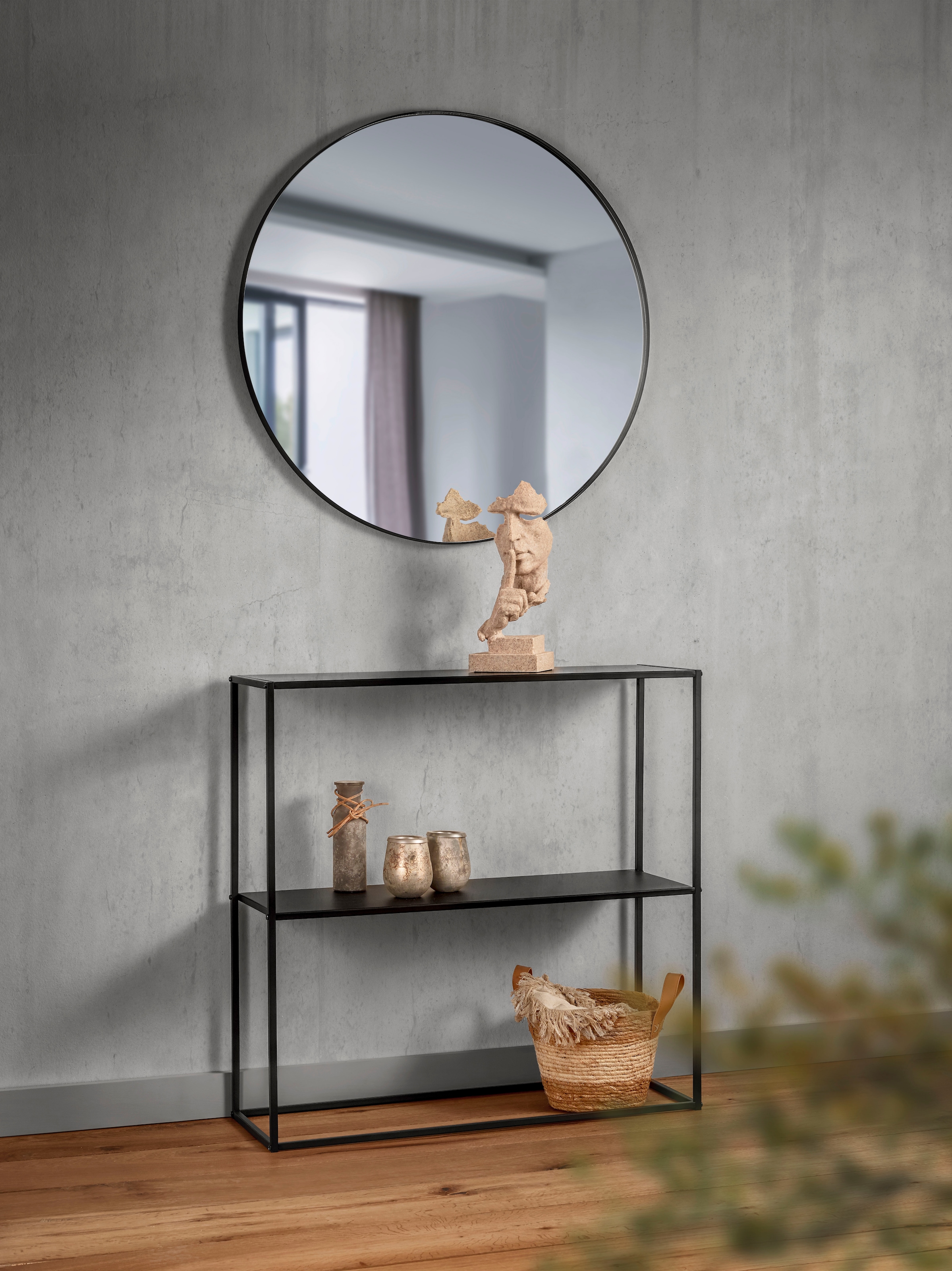 MIRRORS AND MORE Konsolentisch »ALEXIS« 6 Stk. tlg. schwarzes Metallgestell
