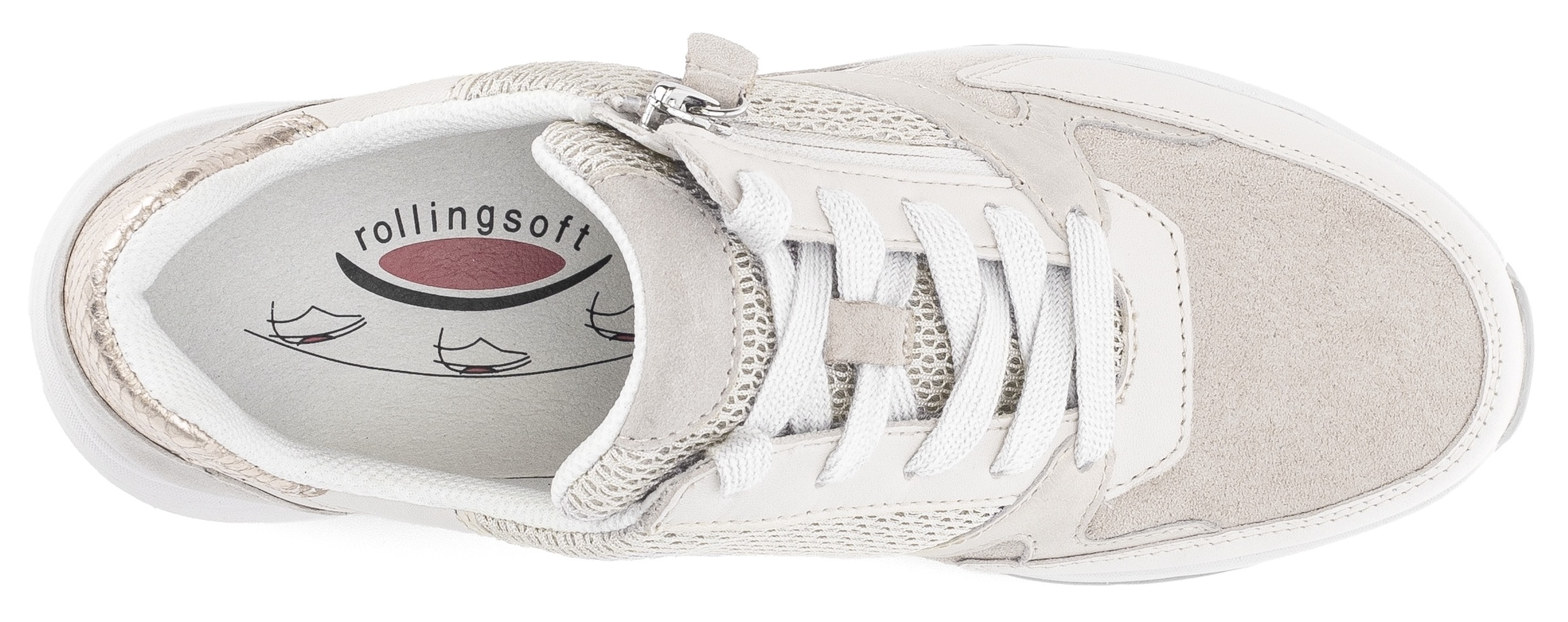 Gabor Rollingsoft Keilsneaker  , Freizeitschuh, Halbschuh, Schnürschuh im sportivem Materialmix