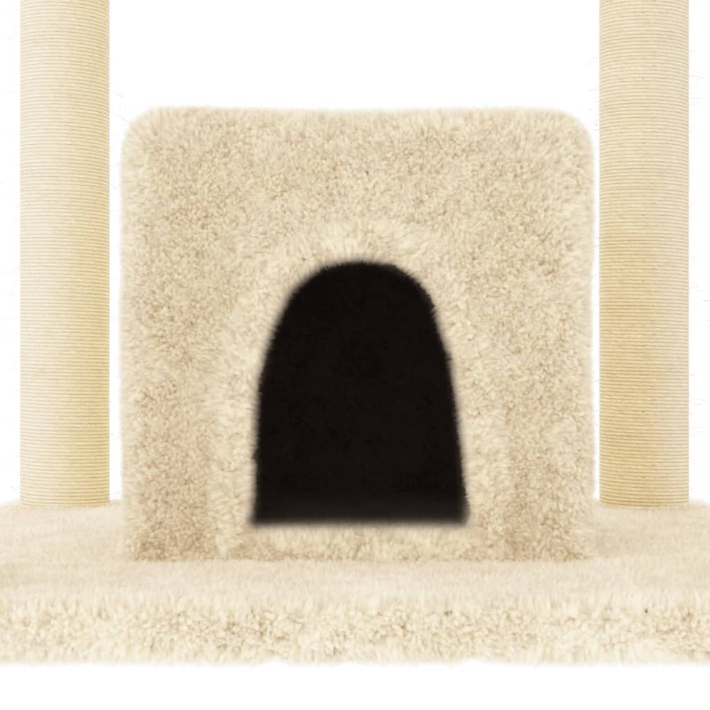 Arbre à chat avec griffoirs en sisal crème 154 cm